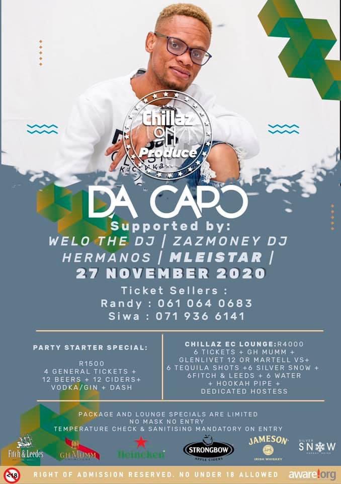 #ChillazOnProduce local artist for Friday 🎉🎉🎉
<a href="/Welo_Dj/">Welo</a> 
@sihle_qumza &amp; <a href="/ThulaniDunjana/">Dunj_TheBarber</a> 
<a href="/Mleistar_/">Mleistar</a>