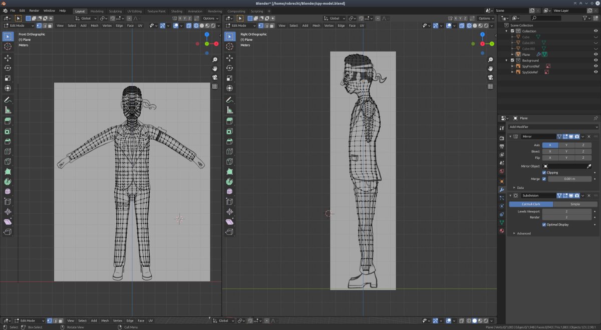 MaestroGames10's tweet photo. The proces of modeling! This will be one of the playable characters in Live Inc.! This is still a Work in Progress, but meet Dmitry the Spy!

#maestrogames #dmitry, #spy #unity #games #steam #heistgame #ComingSoon #conceptart #blender #workinprogress https://t.co/inw60E3zD3