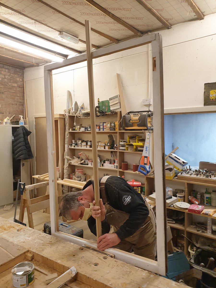 sashandcase's tweet photo. Reinstating an astrigal into an original sash. These are often taken out to provide large single panes. This shouldn't be encouraged as they are structural and provide strength to the sash. #anotheronesaved https://t.co/aIQj8jyoOy