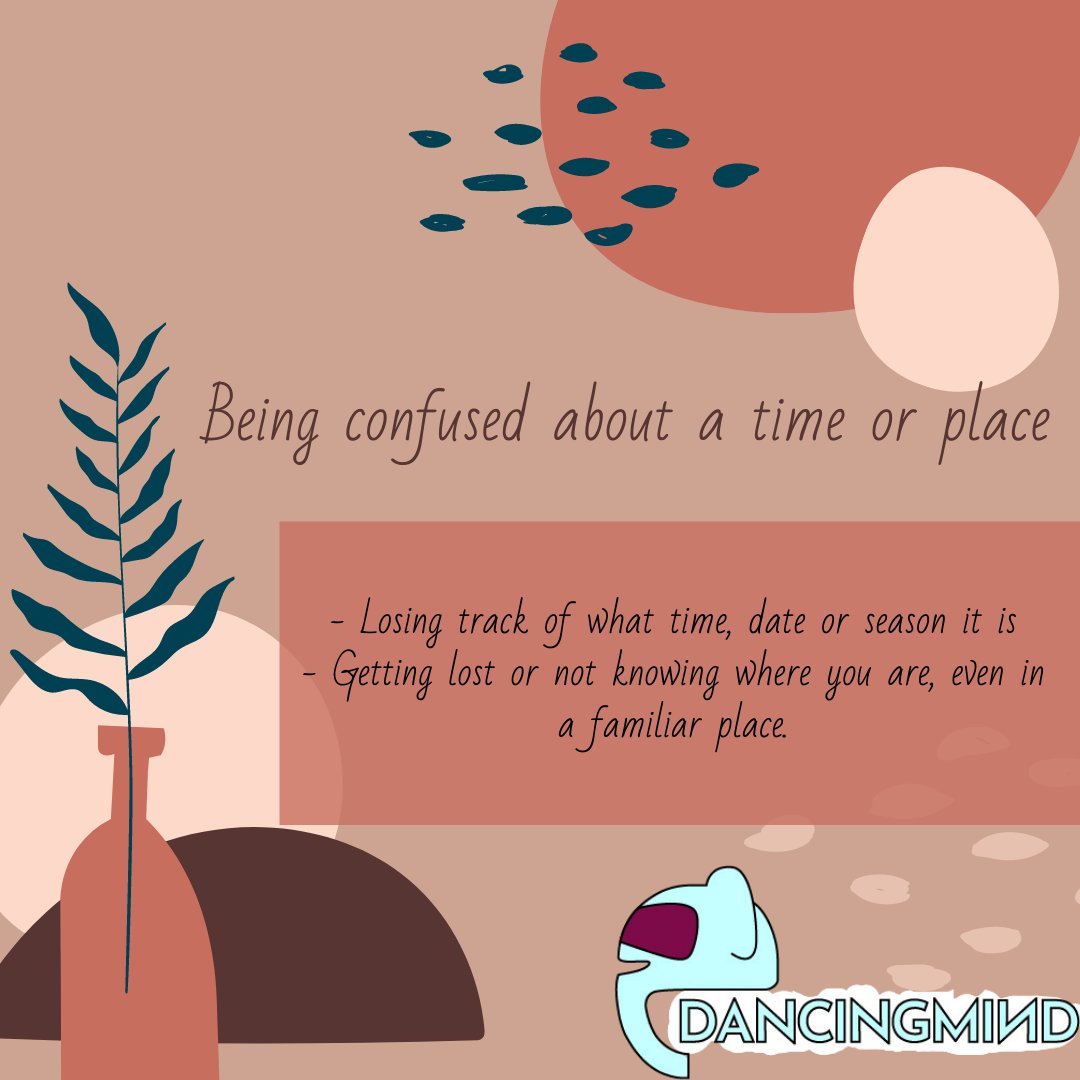 DancingMindDT's tweet photo. Symptoms of Dementia: a thread, PT 2. Remember dementia is not a normal part of aging, if you are concerned about yourself or a loved one contact your healthcare provider. #dementia #alzheimersawareness https://t.co/1T1uPSD4ci
