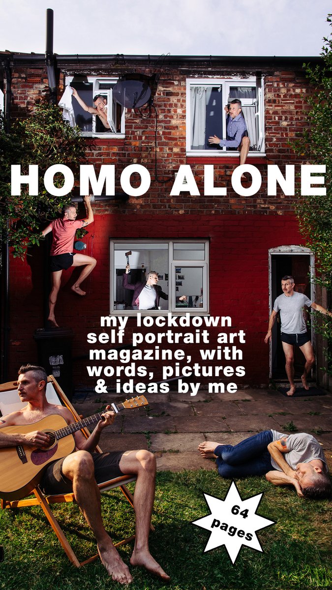thisismikeyp's tweet photo. My lockdown art self portrait magazine #HOMOALONE is finally here! Use coupon 'PREORDER' for 30% off until 1st Dec https://t.co/kX2oz1tQM0 #artmagazine #selfportrait #photography #ArtistOnTwitter #artist #gayart https://t.co/QFjTNkDpSr