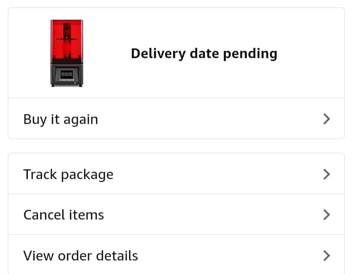 Phancyisfancy's tweet photo. @Elegoo_Official Sadly i mean that i dont have a delivery date, it seems that they said it was in stock even tho it was not. So the delivery date stays pending. I have not contacted amazon, everything else from that order has already been delivered. https://t.co/J5hDhHg2tw