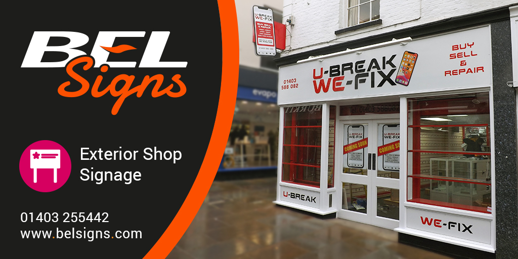 belsigns's tweet photo. Local #Horsham shop signage with projecting mobile phone sign and built up lettering. We have everything for #shop #signs from frontage to #pavementboards, #posters to #windowgraphics and #digitalwallpaper
So #uselocal and #shoplocal to support #businesses like ours ππ±π https://t.co/6o0Y7nrhv4