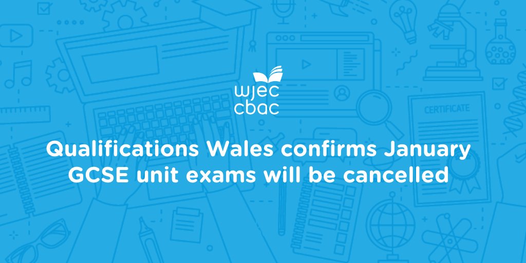 wjec_cbac's tweet photo. Qualifications Wales has announced the cancellation of January exams for GCSE ICT, GCSE English Literature and GCSE Welsh Literature.

Learn more: https://t.co/e0Jv3zIYDw https://t.co/Z4SO8WdNwa