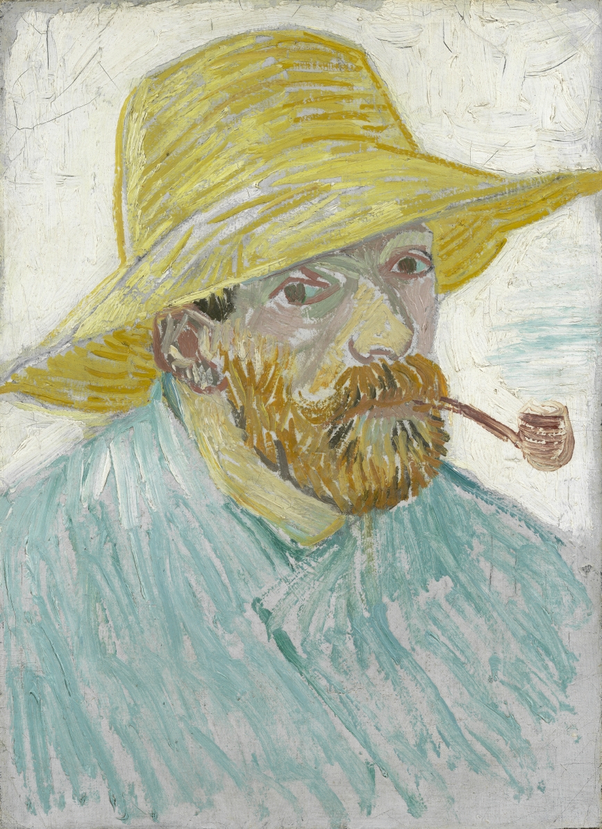 vangoghmuseum's tweet photo. ‘Sorrowful, yet always rejoicing’ was Vincent’s favourite Bible quote. This line from 2 Corinthians 6:10 was particularly important to him in his early years. What always makes you rejoice? 🌻 Vincent van Gogh, Self-Portrait with Pipe and Straw Hat (1887) https://t.co/7clC4WDPpW
