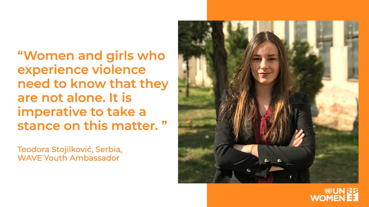 unwomeneca's tweet photo. Teodora Stojilković realized she had to take action after witnessing the increase in domestic violence cases in Serbia during #COVID19.
She is now a @wave youth ambassador raising awareness on the issue in her country.
https://t.co/9x0FESwLXG #OrangeTheWorld #16Days https://t.co/Bs2ZONFpqc
