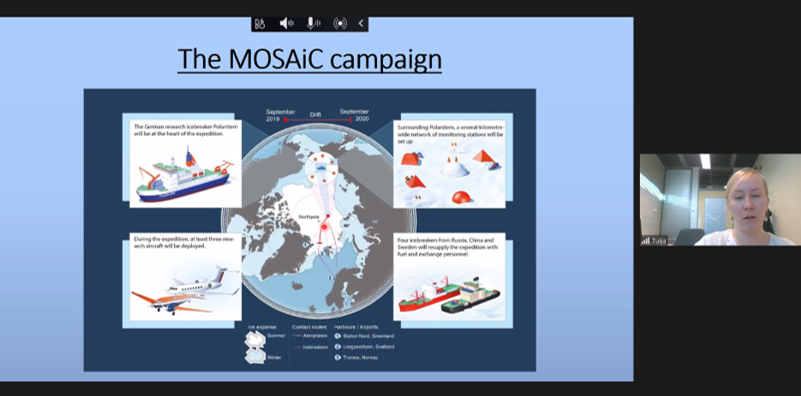 INAR_fin's tweet photo. The last Plenary Talk in the INAR National Network Seminar is @DrFinland talking about INAR Polar research activities (@PolarYear).

It includes our participation in the largest Arctic expedition in history, @MOSAiCArctic. 
More about it in Finnish news: https://t.co/rrqZbFTukg https://t.co/JwJRX7WsFJ