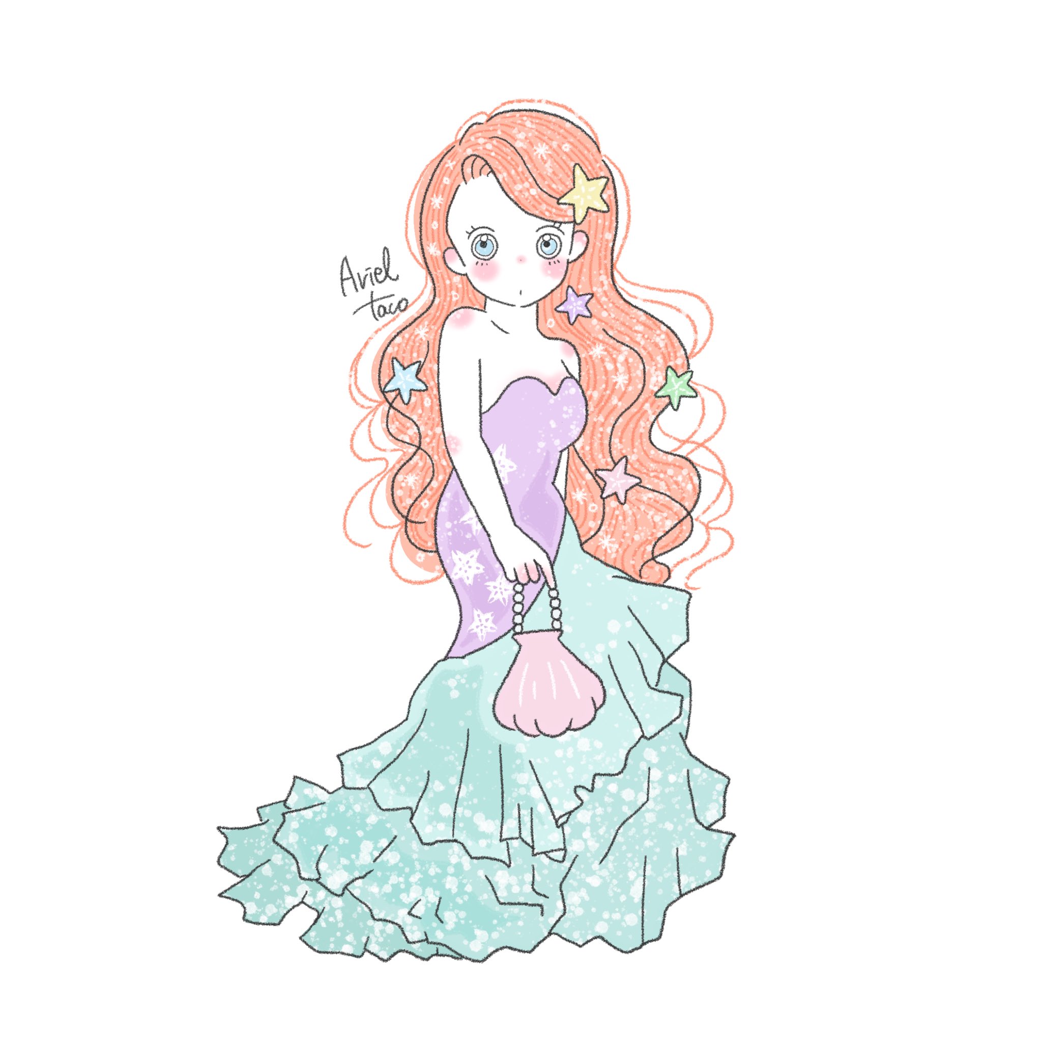 Tacomaru イラスト Princess Wedding Ariel コーデ コーデイラスト 女の子イラスト ゆるいイラスト いらすと いらすとぐらむ ゆるイラスト イラスト好きな人と繋がりたい イラスト好き Littlemarmaid Ariel アリエル リトルマーメイド