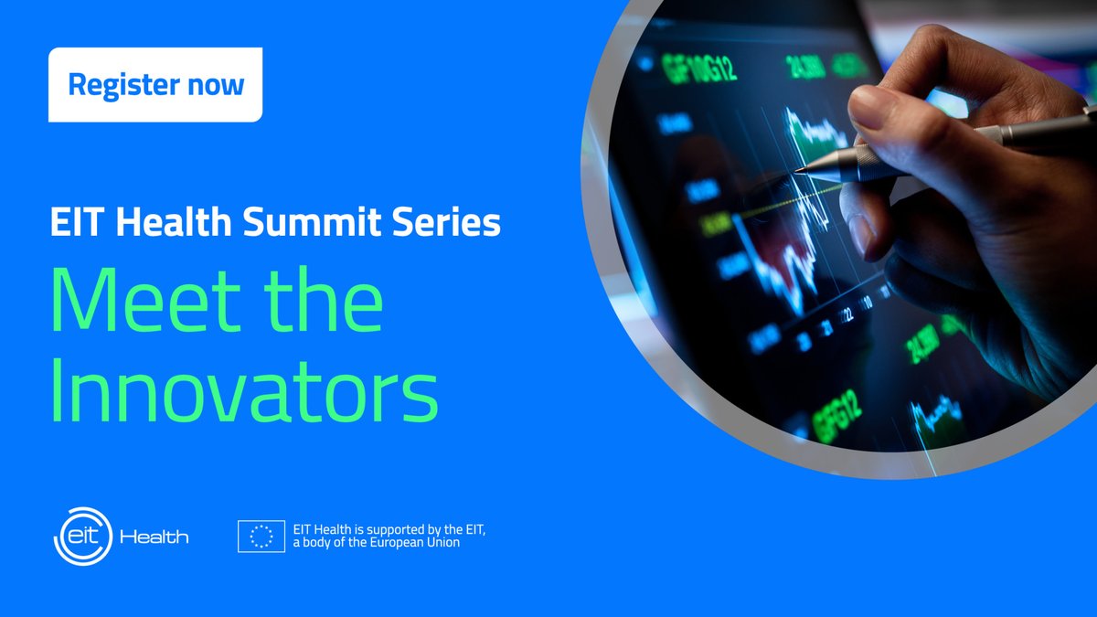 EITHealth's tweet photo. Join our ‘Meet the Innovators’ sessions at the #EITHSummit to hear speakers discuss their projects focused on using artificial intelligence technologies to develop innovative health care solutions.

Register for the sessions here: https://t.co/UKIHOvrIQk

#AI #DigitalHealth https://t.co/tvCFeHWpmj