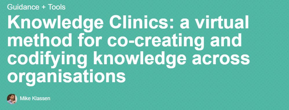 How to facilitate virtual Knowledge clinics - <a href="/BEAMExchange/">BEAM Exchange</a> ran 2020 clinics to synsthesise best practice in #marketsystemsdevelopment. Have a look at our methodology beamexchange.org/resources/1424/