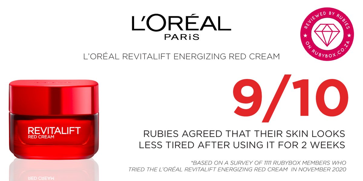 rubybox_beauty's tweet photo. Who doesn't love smooth fine line free skin? Have a look at what some of our rubies had to say about the L'Oreal Paris Revitalift Red Cream. Hello youthful skin!!
Have a look: https://t.co/QWSc8DkvuN
#rubybox #rubyboxrevitared #instantglow #revitaliftredcream #lorealparisza https://t.co/hPh3Z0IUny