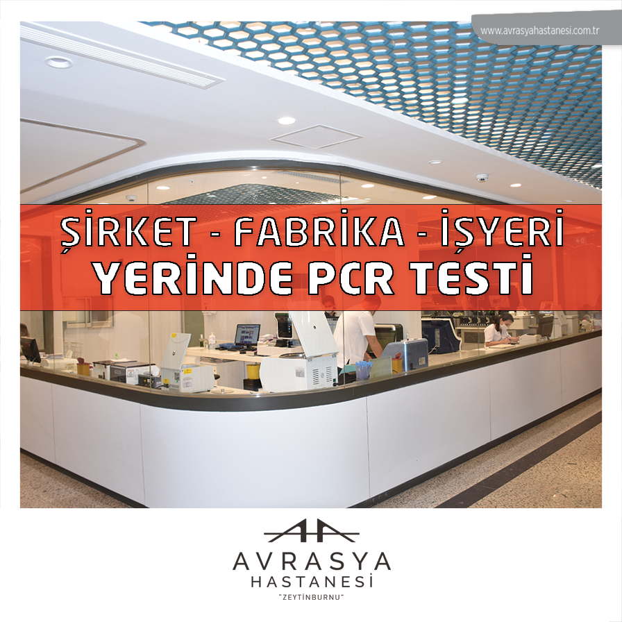 Şirket, fabrika veya iş yerlerinizde çalışanlarınıza toplu PCR testi yaptırmak istiyorsanız, lütfen bize ulaşın... 

☎ 0212 665 50 50 📲 0212 665 50 50 (WhatsApp)

🌐 avrasyahospital.com.tr

📌 Beştelsiz Mah. 101. Sokak. No:107  Zeytinburnu / İstanbul