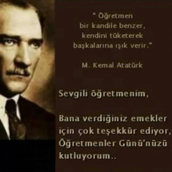 Bütün öğretmenlerin öğretmenler gününü kutlarım