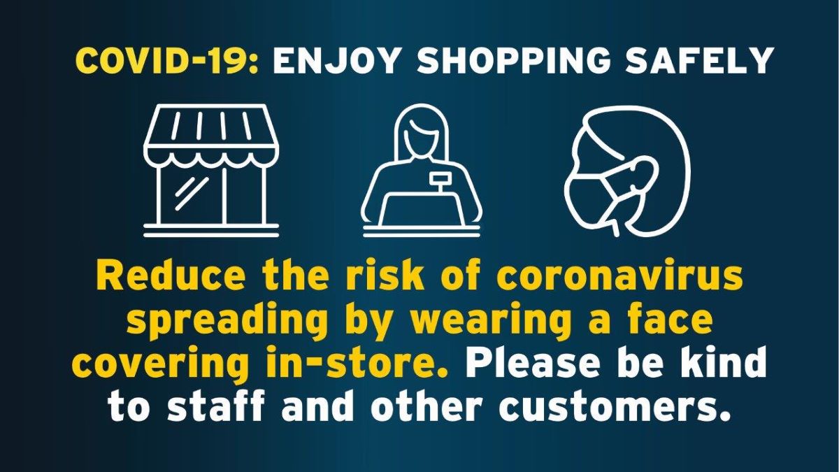 nidirect's tweet photo. Steps you can take while shopping to help control the spread of #COVID19:
Put your face covering on before entering the store &amp; then avoid touching it
When finished, safely remove face covering once outside and sanitise your hands
https://t.co/PKOzLdtB9s @niexecutive @healthdpt https://t.co/iwTeEKGQVN