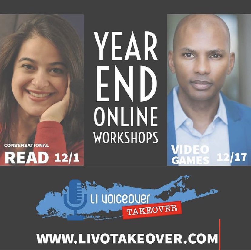 SickingerHolly's tweet photo. @lbrunovo’s Conversational Read Workout on 12/1 has only audit spots left. Also, on 12/17 is @JasonLWhiteVO’s Video Game Character Workout. Last two of 2020! @VOTakeoverLI
https://t.co/hFM3c3Xs99 #takeovertuesday #voiceover #VO #voiceoveractor #conversationalread #videogames https://t.co/OyHgjNJwXi