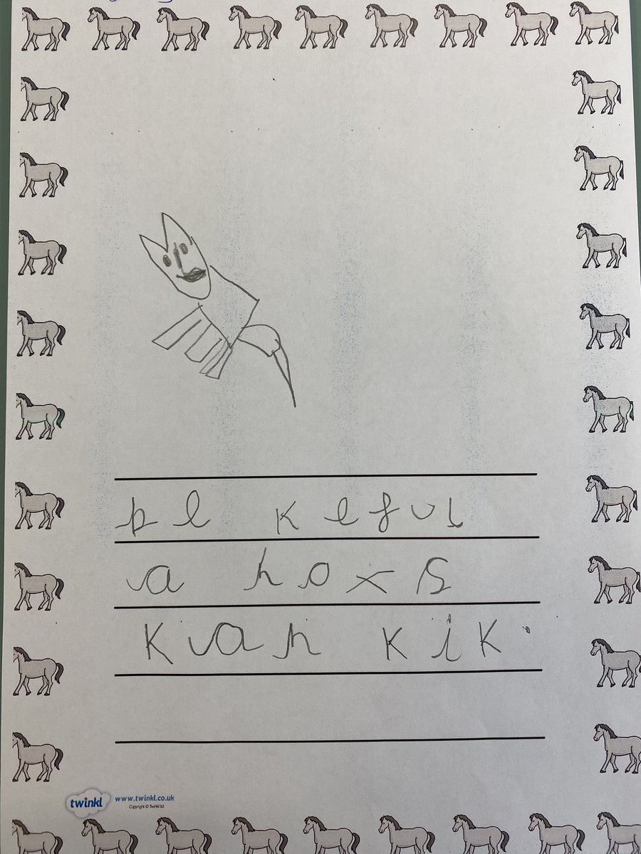 MaypoleSchool's tweet photo. The school had some unexpected visitors this morning... EYFS enjoyed writing about it! 🐴 https://t.co/fuinfSM5z6