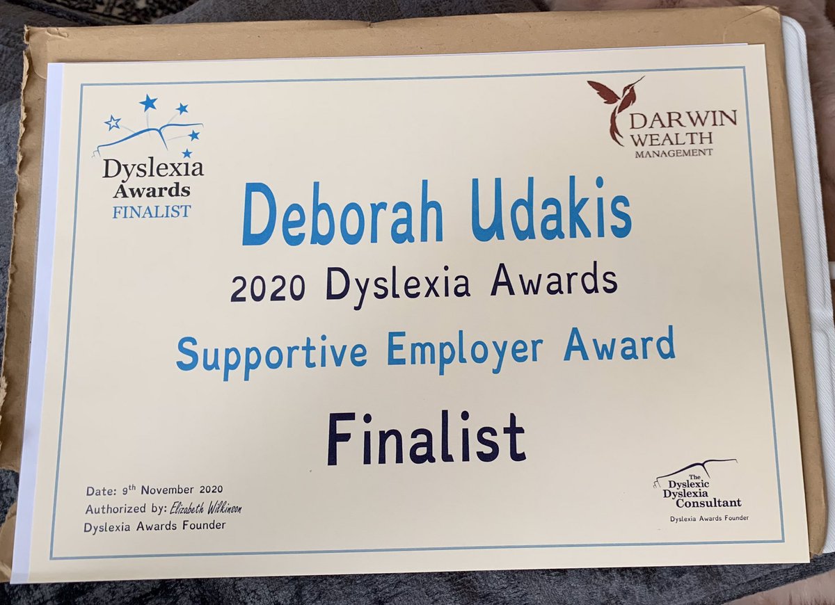 UdakisLtd's tweet photo. Honoured, humbled, excited! 
#dyslexiaAwards2020 @EliTheDDC https://t.co/jES8SETKie