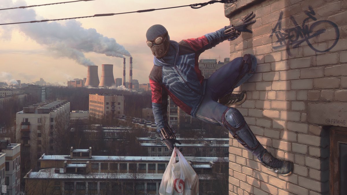 80Level's tweet image. What if Spider-Man lived in the Russian ghetto? Evgeny Zubkov imagined a different version of the legendary Marvel saga:

80.lv/articles/what-…

#art #conceptart #spiderman #marvel #spidey #SpiderManMilesMorales #2dart #photoshop