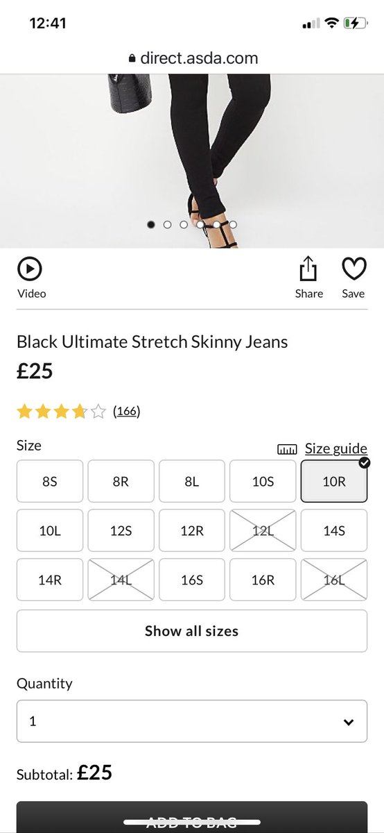 glamyourpramuk's tweet photo. @Georgeatasda Just wondering why these jeans show on your Black Friday page as seen below as £8 but I’ve clicked on every available size and all say £25? https://t.co/wQMiZ4EyJo