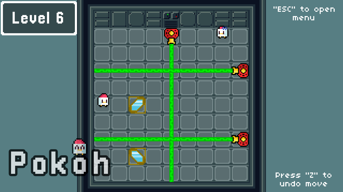 ankor_AdrianoP's tweet photo. Considering that classic sliding puzzle movement and also that mirrors can reflect lasers, would you make through this level? 

"Pokoh" is on Steam❤️!!
https://t.co/p8gn5iB0u6

#gamedev #unity #indiegame #indiedev #gamedevelopment #puzzle
#indiegamedev #gamedesign #indiegames https://t.co/5Ac7rfExDL