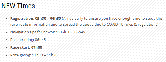 Addicted2Advent's tweet image. Due to the COVID-19 Rules &amp;amp; Regulations which have been adjusted, we don&apos;t need to do a scattered start at @expafrica 25km Adventure Race by @Addicted2Advent  hosted on the 6th of Dec &apos;20 anymore.

Please note the NEW TIMES for the race!!!

Race info: addicted2adventure.co.za/.../exp-africa…
