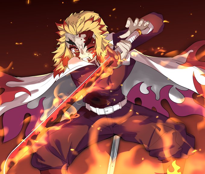 #鬼滅の刃#煉獄杏寿郎 心を燃やせ映画見たら描かずにいられんて! 