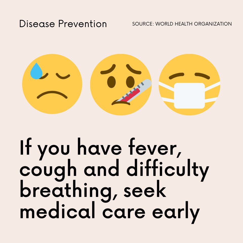 If you have a fever, cough, &amp; difficulty breathing, seek medical attention, &amp; call in advance. 

Follow the advice given by your healthcare provider, your national &amp; local public health authority, or your employer on how to protect yourself &amp; others from COVID-19.

#COVID #LOA