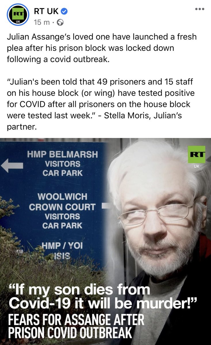EDTVProductions's tweet photo. Perfect way to silence the greatest whistleblower of our time, kill him off with fake virus!!!
#freejulianassangenow #freejulianassange #pardonjulianassange #freejulian #whistleblower #thewhistleblowermovement #whistleblowers #freewikileaks #wikileaks #belmarshprison #censorship https://t.co/PXIAdZUVM4