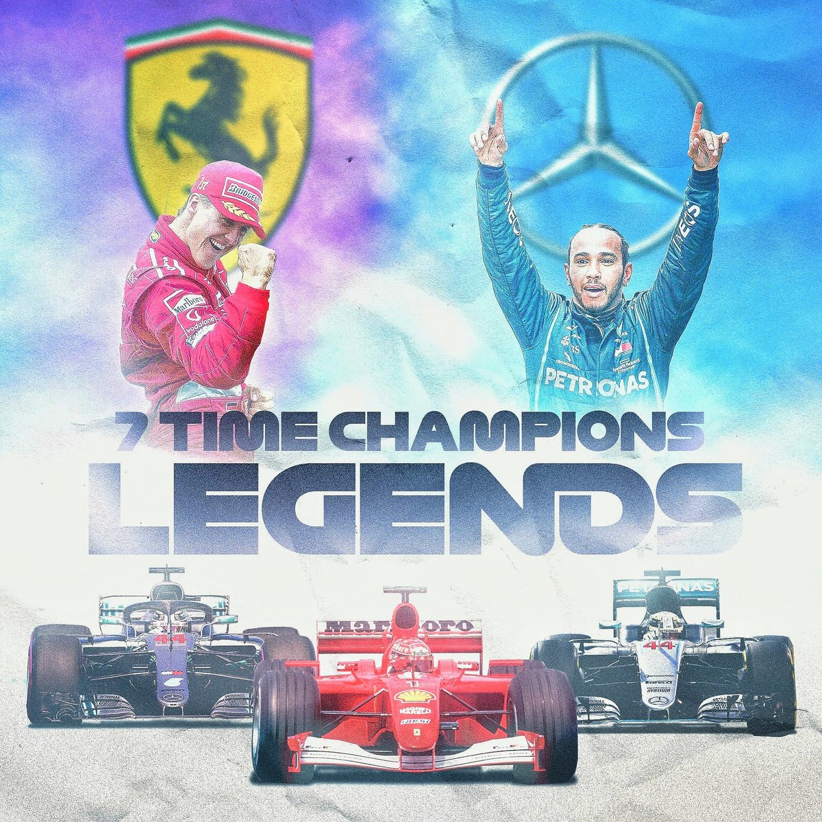 @schumacher and @LewisHamilton. Legends of @F1.
@ScuderiaFerrari and @MercedesAMGF1.

#F1 #Formula1 #lewishamilton #Mercedes #ferrari #design #graphics #motorsports #motorsportdesign
