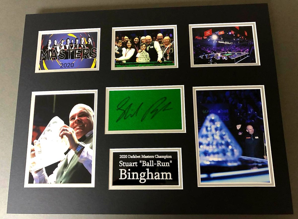 078Colin's tweet photo. 📢📢📢 Available now...Limited edition signed Baize mounts of 2020 Dafabet Masters Snooker Champion @Stuart__Bingham 1 to 147 available...Size 20x16...Great bit of snooker memorabilia to own #memorabilia #Snooker #Masters #stuartbingham #LimitedEdition https://t.co/flEx5UMh0a