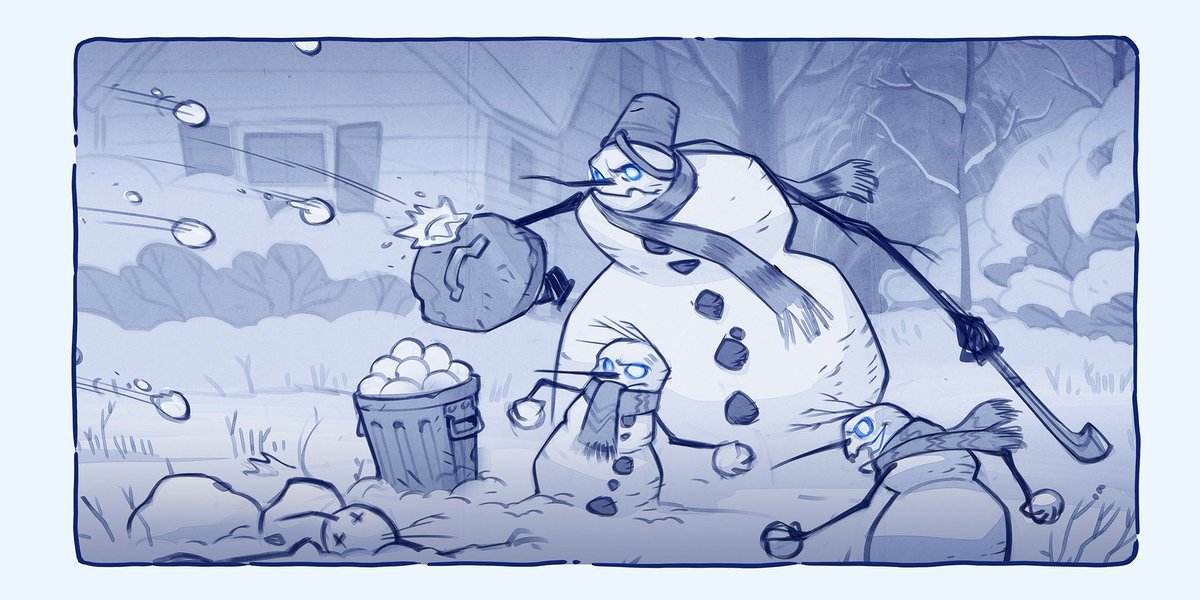 "Snowball fight in the neighborhood!" ☃️❄️

#comic #illustration #2dart #digitalart #visdev 