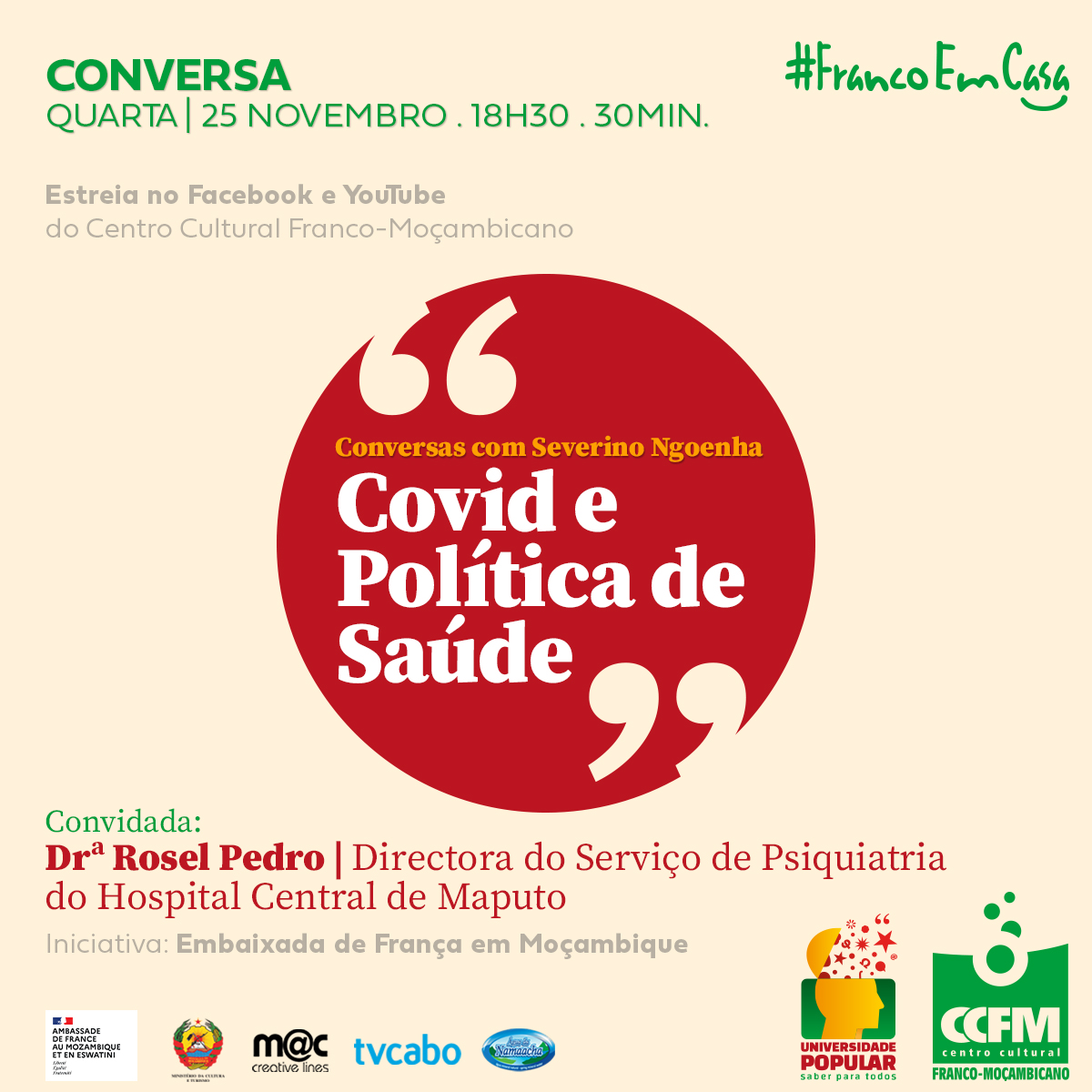 CCFMoz's tweet image. Facebook:
facebook.com/CentroCultural…

Youtube:
youtube.com/watch?v=lPuO9k…

Brevemente disponível no nosso canal soundcloud👇🏽:
soundcloud.com/francomocambic…

Iniciativa: Ambassade de France au Mozambique 🇫🇷 🇲🇿