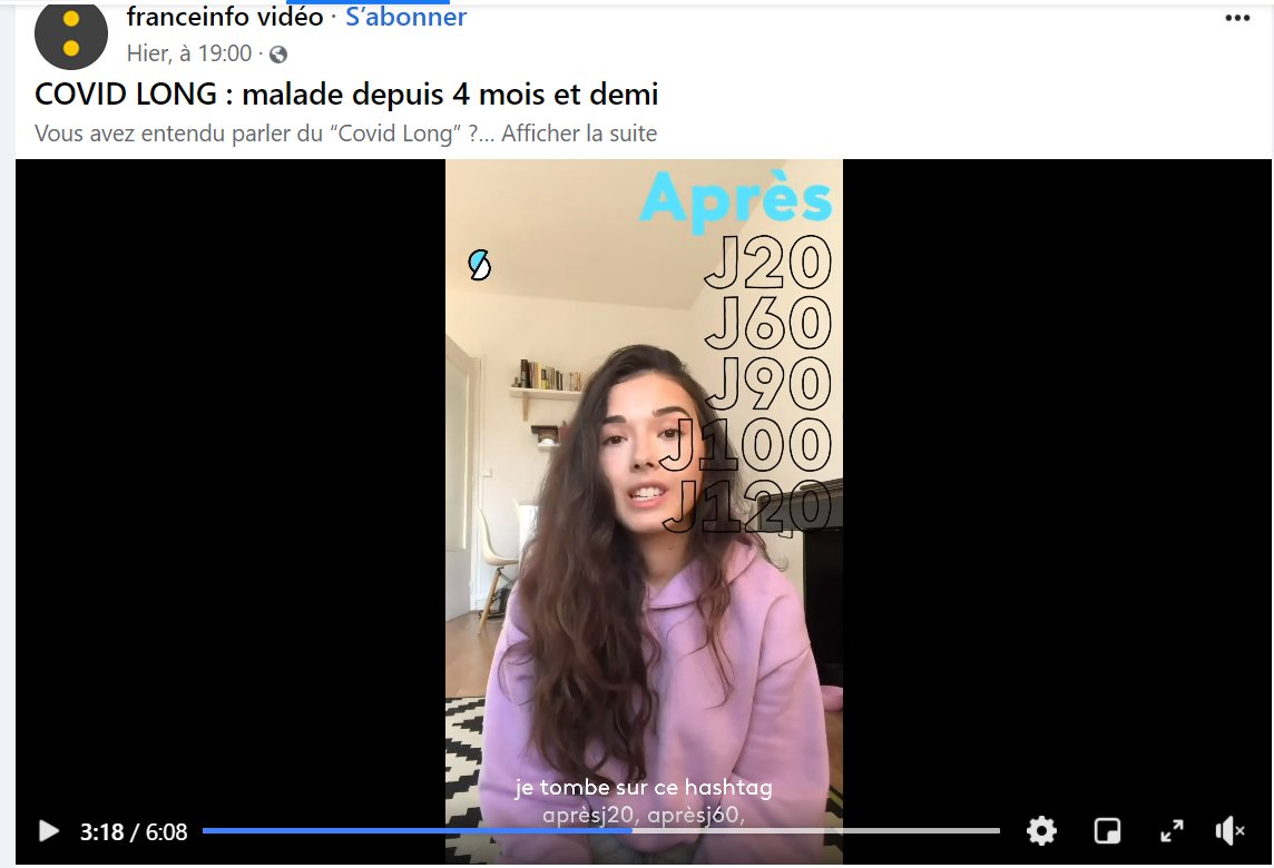 Un grand merci à @Chloe11099016  ( 22 ans) pour son témoignage!
Oui le #longcovid peut toucher les jeunes et impacter leurs vies!

Nous devons tt faire pour :
1/#informer sur cette nouvelle maladie 
2/mettre en place 1 meilleure #priseencharge

#apresJ20 

cutt.ly/EhoK0nE