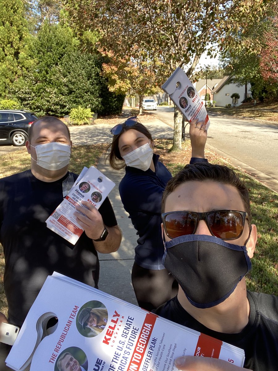 JustinRice18's tweet photo. It’s a great day to be out knocking for ⁦@Perduesenate⁩ and ⁦@KLoeffler⁩ #HoldTheLine #LeadRight https://t.co/xC4MPe0xIL