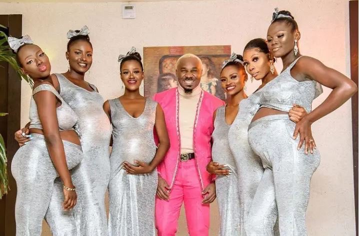 Nigerian Celebrity, Pretty Mike flaunts his 6 baby mothers to be What do you think about this? TVJDTL