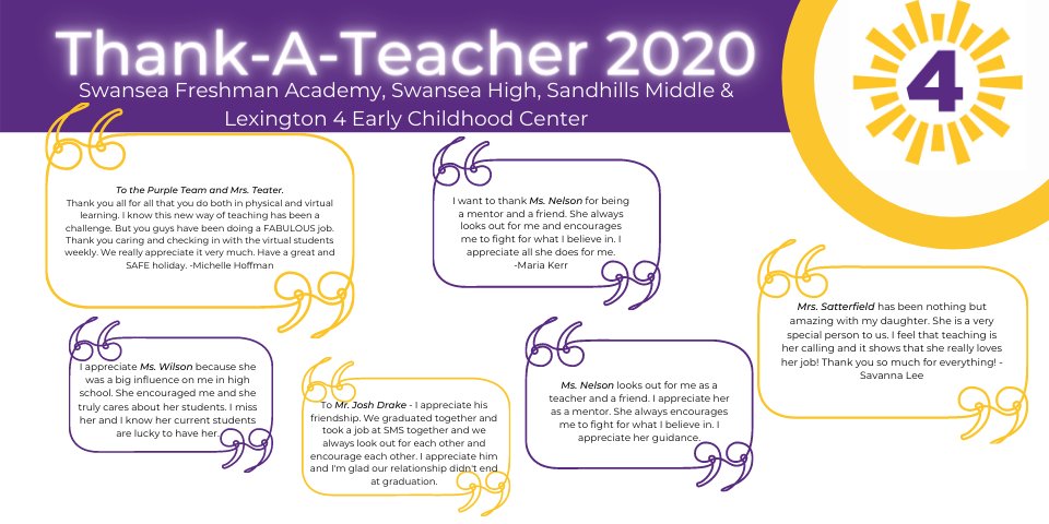 We have more thankful and sweet messages for our teachers! Keep sending them in! We’ll be accepting responses until November 30.