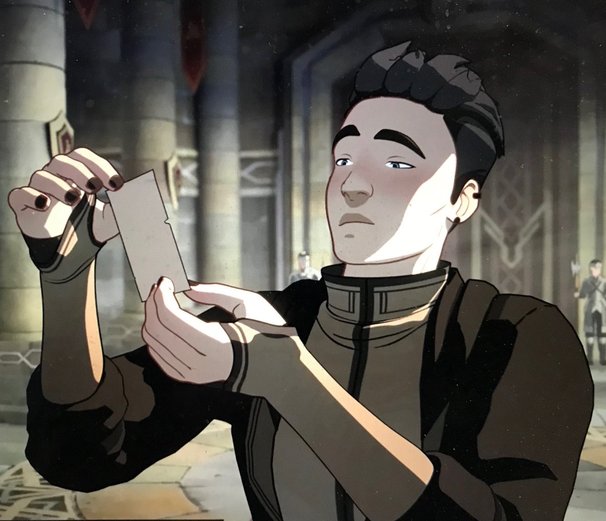 WerewolfExec's tweet photo. There’s not enough love for how extra this guy is. He’s hilarious and I absolutely need more of him. He tries so hard. #CrowMaster #DragonPrince #MinorCharacterLove https://t.co/u6wrNOpGH8