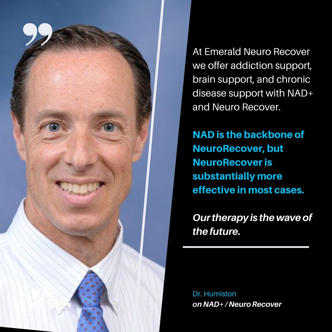 EmeraldNeuro's tweet photo. NAD+ &amp; Neuro Recover are the wave of the future according to Emerald Neuro Recover's Dr. Humiston. 
#NAD+ #NeuroRecover #Emerald #CarmelIndiana #IVtherapy #addictions #treatments #therapy https://t.co/fgnfIsZJRz