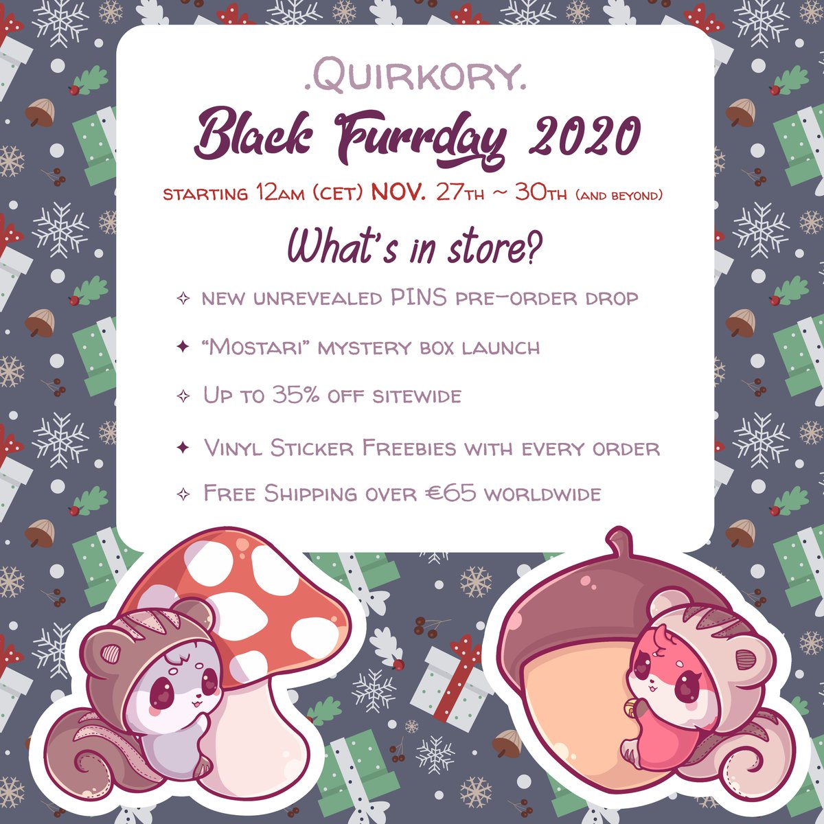 quirkory's tweet image. 🎁🌰Our last Sales for this year! 🛍️❄️
*𝓂𝑜𝓇𝑒 𝒹𝑒𝓉𝒶𝒾𝓁𝓈 𝑜𝓃 𝑜𝓊𝓇 𝐼𝒢

#BlackFriday2020 #pins #pinsale #blackfridaysale