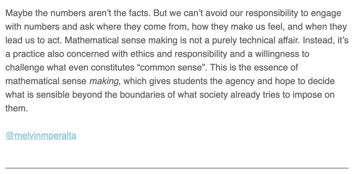 in this week's @GlobalMathDept newsletter:
@melvinmperalta writes, 𝗡𝘂𝗺𝗯𝗲𝗿𝘀 𝗮𝗻𝗱 𝗦𝗲𝗻𝘀𝗲

includes mentions of:
@socialistdogmom
@Radiolab
@jennalaib & #SlowRevealGraphs 🦥📊

full #GMDWrites newsletter:
mailchi.mp/1a9e9db75357/j…

#mtbos 🧮 #iteachmath 🌍🌎🌏

📸↘️↘️↘️↘️