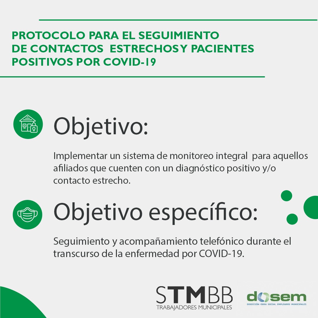 Información importante🔈
Protocolo de seguimiento para afiliados con Covid-19, contacto sospechoso o estrecho.

<a href="/Aguero_M_A/">Miguel A Agüero</a> 
<a href="/BahiaDosem/">DOSEM.BAHIA</a>
#siemprejuntoalafamiliamunicipal