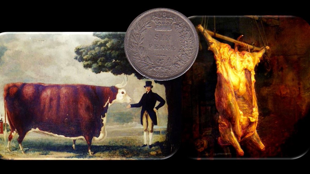 Visitors could win a prize by paying sixpence and estimating the weight of an exhibited ox after it had been “slaughtered and dressed”.