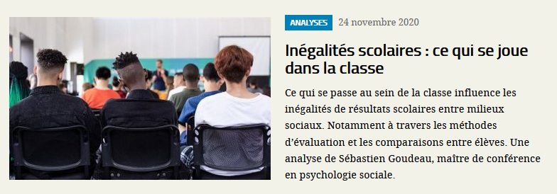 Obs_ineg's tweet photo. Inégalités scolaires : et si on regardait ce qui se passe dans la classe ? L'analyse de @Seb_Goudeau 
https://t.co/sq2aGcLebU https://t.co/S0KLfRIXoq