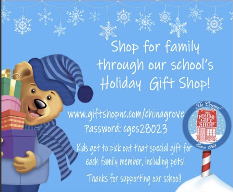PTA4CGE's tweet photo. Holiday shop is open for business! https://t.co/x5QV3a8XOO