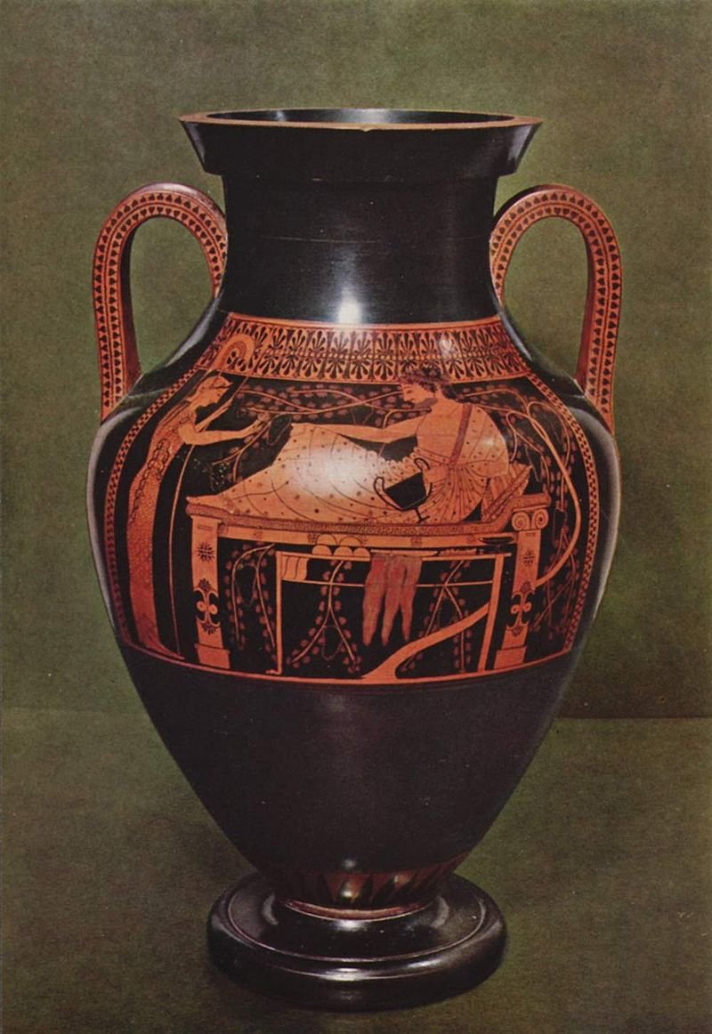 Als die attischen Vasenmaler von schwarz- auf rotfigurige Malweise umstellten, dachten sie da etwa, Herakles und Achill seien Rothäute geworden? Und wie versteht Ihr Eure eigene Amphora des Andokides-Malers, auf der Herakles in beiden Techniken abgebildet wird?