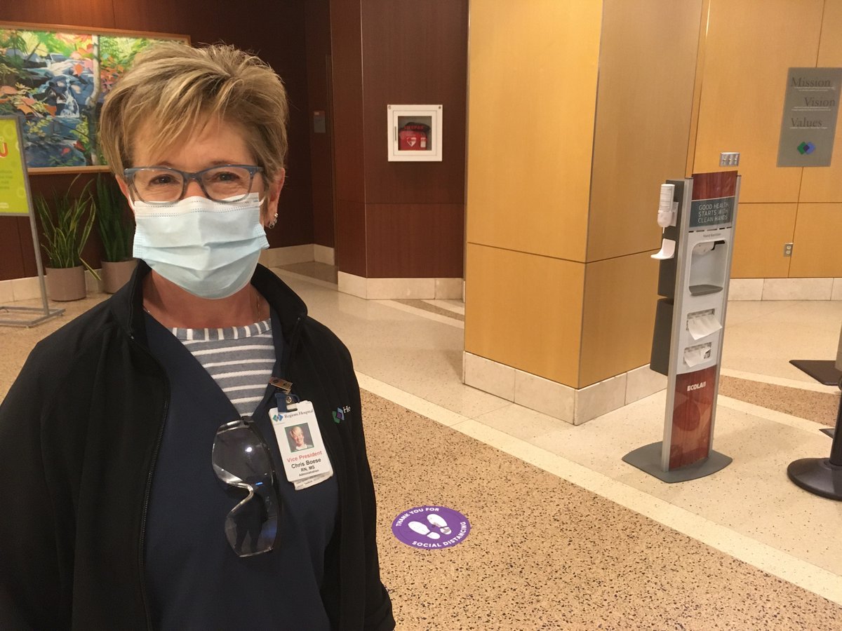 Chief Nursing Officer Chris Boese has been incident command at Region’s Hospital, St. Paul and wearing a mask at groceries/everywhere since March. Hasn’t gotten infected. Her attitude? Protective equipment/protocols work.