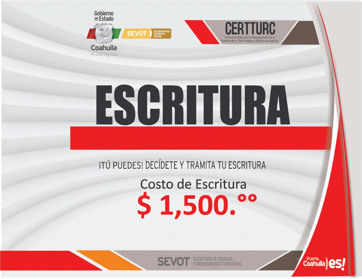 certturc's tweet photo. Seguimos con nuestro descuento al tramitar tu escritura, Decídete!  #FuerteCoahuilaEs @miguel_angel_l @sevotcoahuila https://t.co/nqj5VEVc78