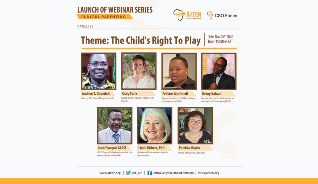 ACERWC_CSOForum's tweet photo. 🔊WEBINAR SERIES: PLAYFUL PARENTING

Let's join the conversation on practical implementation of 'Learning through Play'
 
Register for this webinar:
https://t.co/hh4xNAS82T

#IStand4Children
#CharterAt30 
#COVID19 https://t.co/my7Mlc1Szo