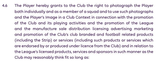 Clause 4.6 of the standard form of PL player contract states: