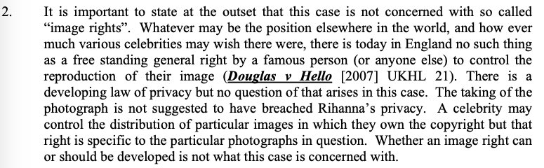 𝙋𝙖𝙨𝙨𝙞𝙣𝙜 𝙤𝙛𝙛Remember  @rihanna’s claim against  @Topshop for that “boyfriend style tank” (I was working at Topshop at the time…)? That was a (successful) claim for passing off. In the first instance decision (which was upheld by CoA on appeal), Birss J stated: